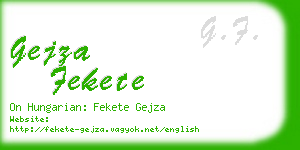 gejza fekete business card